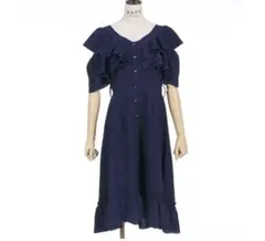 axes femme 2way フリルワンピース 紺 フリル　薔薇　レース