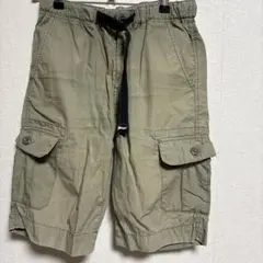 PT☆ TOPVALUトップバリュ カーゴハーフパンツ 膝丈 綿100%カーキMのサムネイル