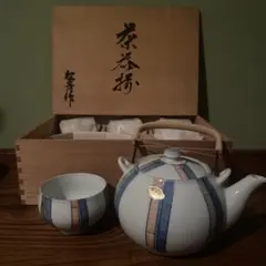 有田焼　松青作　急須と湯呑み　茶器揃　セット