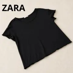 ZARA TRF 半袖 Tシャツ ブラック M 黒 短丈 ザラ 06736のサムネイル