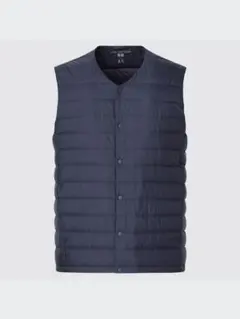 美品ユニクロ　ウルトラライトダウンコンパクトベスト紺Lネイビー