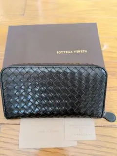 BOTTEGA VENETA イントレチャート 長財布 ブラック ファスナー