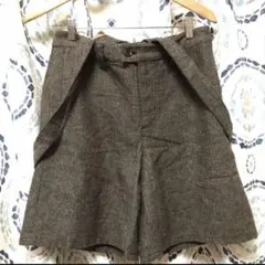 新品 ピュアルセシン 秋冬　ウール ヘリンボーン ハーフパンツ　サロペットのサムネイル