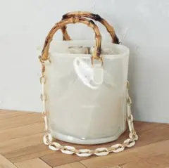 【新品・未使用タグ付き】MONO COMME CA クリアハンドバッグ