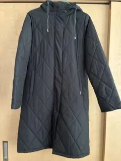 キルティングロングコート　黒　Sサイズ