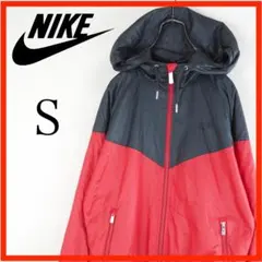 NIKE フード付きナイロンジャケット S ウィンドブレーカー　赤