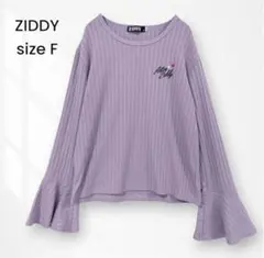 ZIDDY ジディー 長袖 Tシャツ カットソー パープル リブ 刺繍 Y2Kのサムネイル
