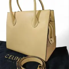 正規品 セリーヌ ハンドバッグ 2way ショルダー付き レザー 革 斜め掛け