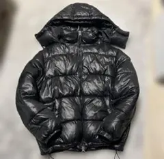 H&M ブラック テカテカダウン ジャケット M