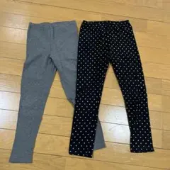 レギンス2点セット グレー・ドット