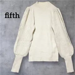 フィフス fifth ベージュ ハイネック ニット セーター バルーン袖 長袖