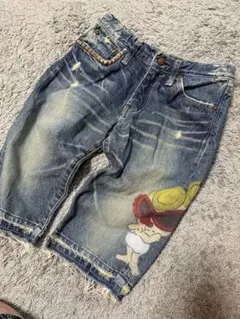 美品⭐︎試着程度⭐︎ヒスミニ⭐︎ダメージ加工ハーフデニムパンツ⭐︎