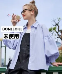 BONLECILL ライトシアーギャザーボリュームスリーブ オーバーシャツのサムネイル