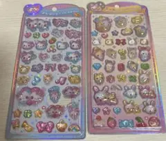 うるちゅるポップシール フワフワらびちゃん まじかるみゅーちゃん2枚セット