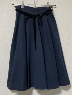 【ASTRIA ODIER】フレアスカート(ネイビー／サイズS)のサムネイル