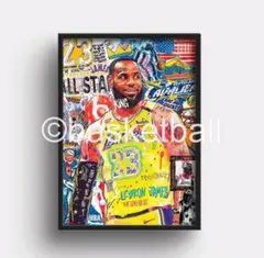 LeBron James アートポスター　レイカーズ　A4 フレーム付き