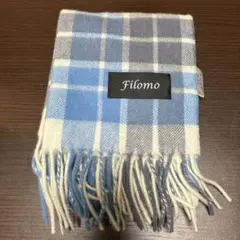 Filomo マフラー チェック柄 ブルー系