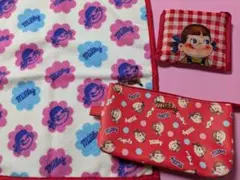 不二家ペコちゃん☆仕切り付きポーチ＋エコバッグ他☆合計3点セット ☆新品未使用