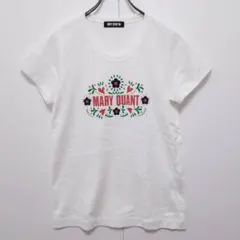 美品 マリークヮント 日本製 デイジー ロゴ Tシャツ 白 M 綿100％ 花柄