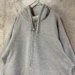 B4326 パーカー　フルジップ　グレー　無地　ギルダン