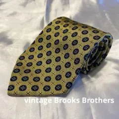 Brooks Brothers ネクタイ イエローゴールド ネイビー総柄 シルクのサムネイル
