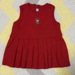 MIKIHOUSE ミキハウス レトロ 赤色 ニット ワンピース 90