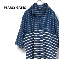 【パーリーゲイツ】ボーダー ポロシャツ カットソー Tシャツ ゴルフ 半袖