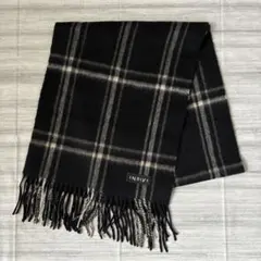 INDIVI チェック柄マフラー ブラック・グレー