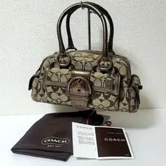 COACH　コーチ　8K40　シグネチャー　パイソン　サッチェル　ミニボストン