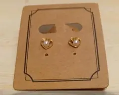 ハート型パール付きピアス①