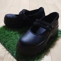 【ZARA】ザラ バレエフラットスニーカー/黒/厚底/ストラップシューズ/36