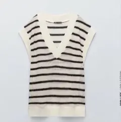 ZARA ストライプ ニットベスト S