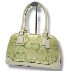 レア✨コーチ ボストン トートバッグ キャンバス×レザー 肩掛け シグネチャー