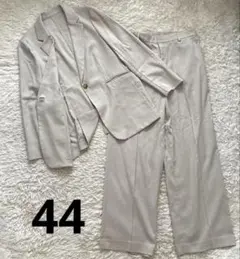 極美品☆23区 アイアスマット 洗える スーツ ベージュ 大きい 上44 下 