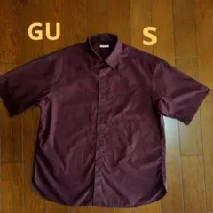GU ブロードオーバーサイズシャツ ★ワインレッド★Sサイズ★匿名配送