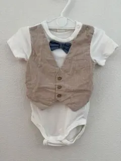 ベスト風ロンパース 蝶ネクタイ付き