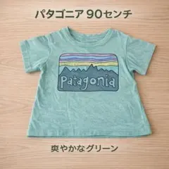 パタゴニア 緑色　Tシャツ 90cm ロゴT 半袖 ベビー キッズ 正規品