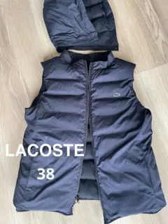 ラコステ LACOSTE リバーシブル紺色ネイビーダウンベスト ウールナイロン