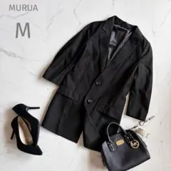 ムルーア【M】ブラック♡テーラードジャケット♡黒♡黒ジャケ♡羽織♡七分袖♡丈長