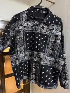 ペイズリー柄長袖シャツ