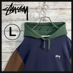 Styssy 刺繍ロゴ マルチカラー パーカー L