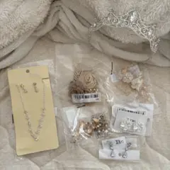 シルバー ティアラとアクセサリーセット