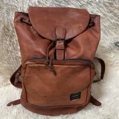 PORTERブラウンレザーフラップバックパック PORTERブラウンレザーフラップバックパック - メルカリ