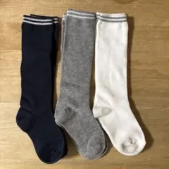 キッズ靴下　白、紺、グレー3色　卒園式　入学式　15〜20cm ハイソックス