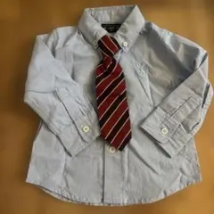 子供 キッズ 80サイズ 結婚式 イベント ネクタイ付きシャツ