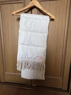 Java フリンジ付きホワイトマフラー