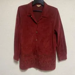 ベルベット肩パッドシャツ　ヴィンテージ　ヒッピー　ベロア　ウェスタン　70s