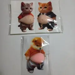 訳あり価格　お腹　ぽっこり　ぷにぷに　ステッカー　猫　柴犬　お腹ぷにぷに