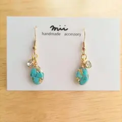 No.510-C　【値下げ】ツートン⭐ビジュー☆レジン☆ピアス・イヤリング No.510-C 【値下げ】ツートン⭐ビジュー☆レジン☆ピアス・イヤリング