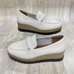 極美品✨ luca grossi ローファー 24.5㌢ ホワイト メダリオン - メルカリ